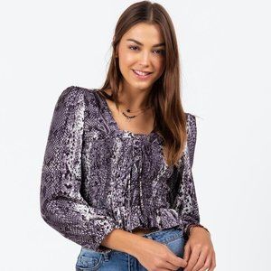 Francesca's | NWT Lannie Snake Lace-Up Blouse